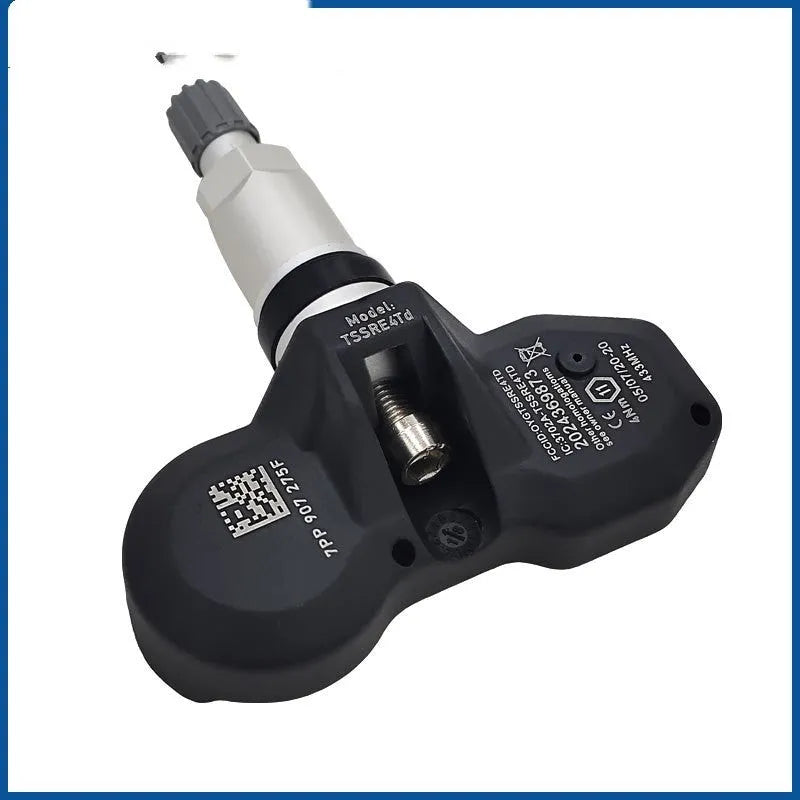 Four black Audi-compatible TPMS tyre pressure monitoring sensors for wheel-mounted installation