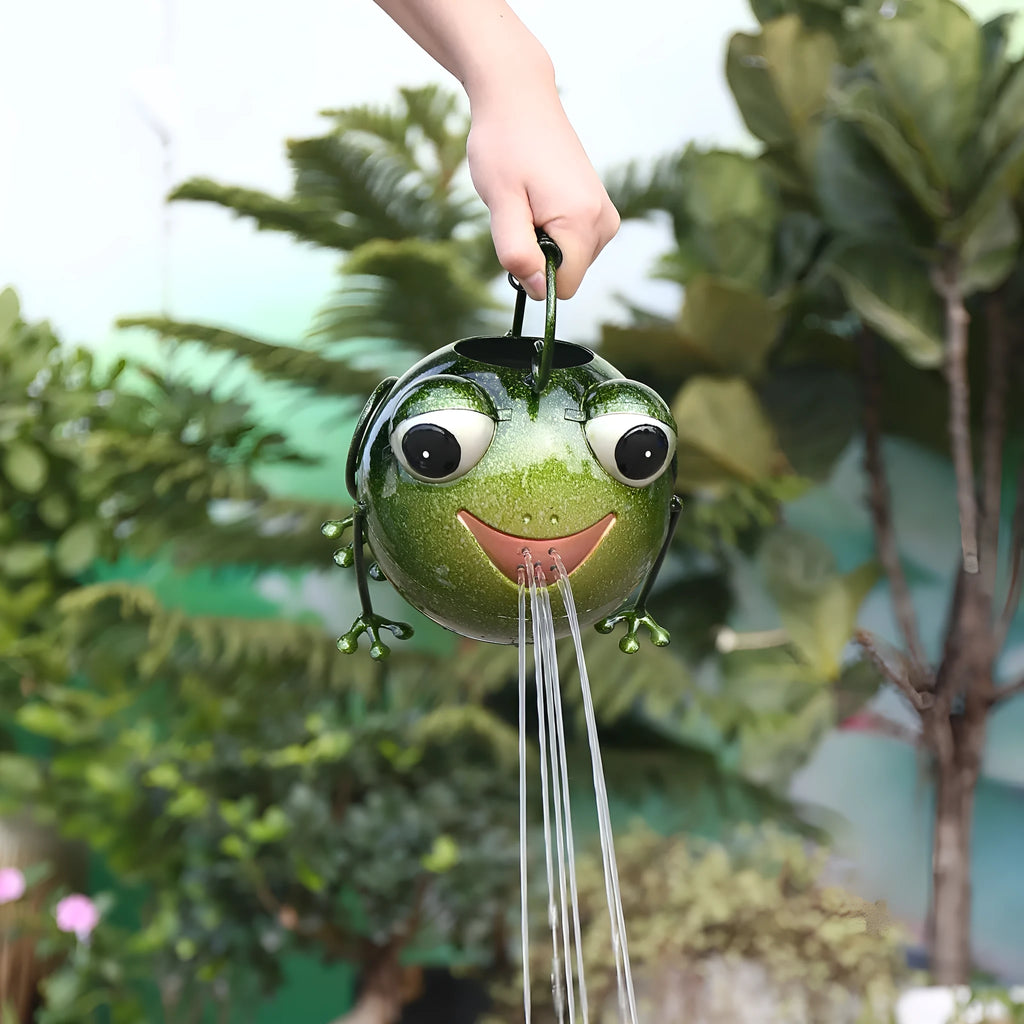 Creative cartoon iron frog watering pot wrought iron garden home decoration novelty watering can