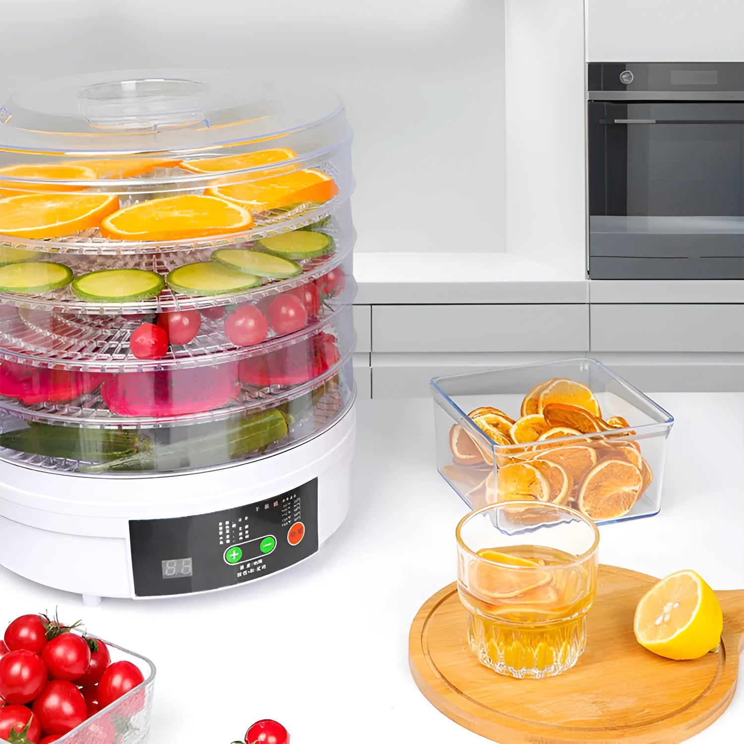 Five-layer stainless steel household food dehydrator with UK plug for kitchen food drying