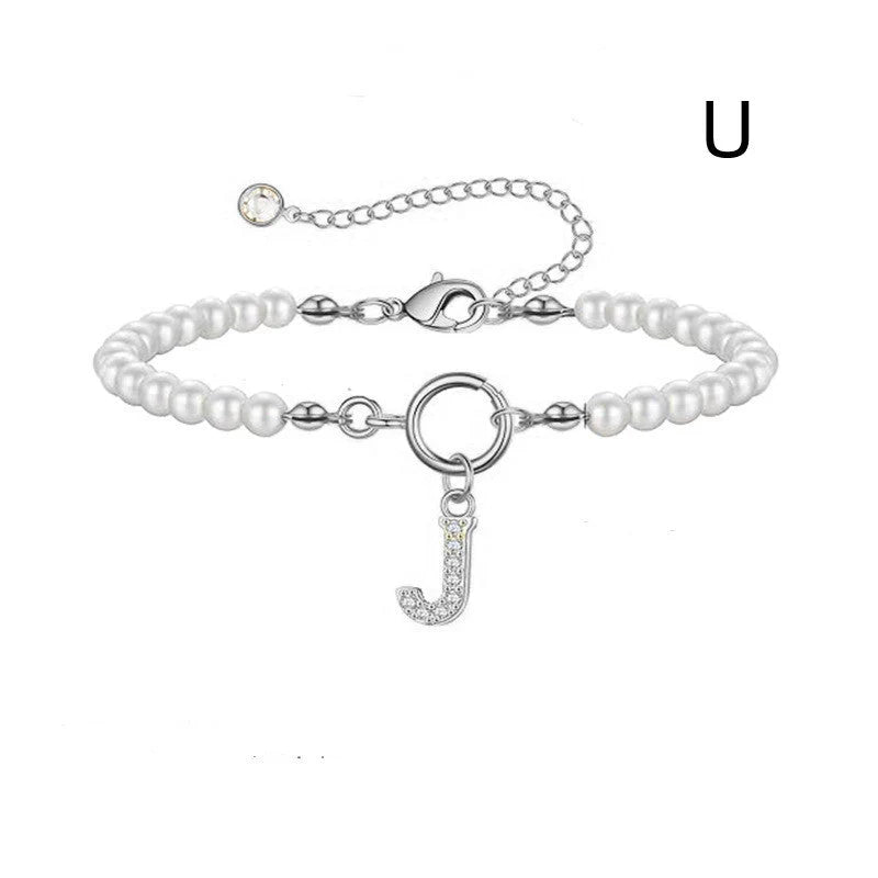 2024 personalised initial pearl bracelet for women with toggle clasp