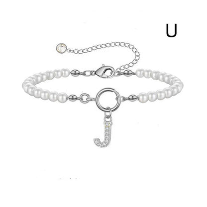 2024 personalised initial pearl bracelet for women with toggle clasp
