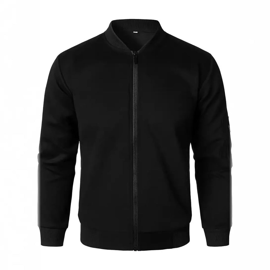 Men's loose fit knitted jacket in cotton with polyester lining in black colour