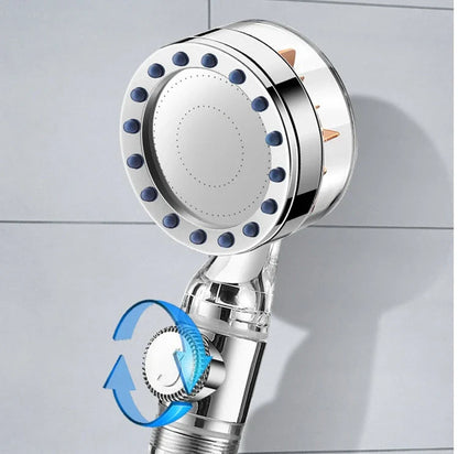 Premium high-pressure turbo shower head with water-saving features, filter, and silicone massagers for a luxurious bathroom upgrade