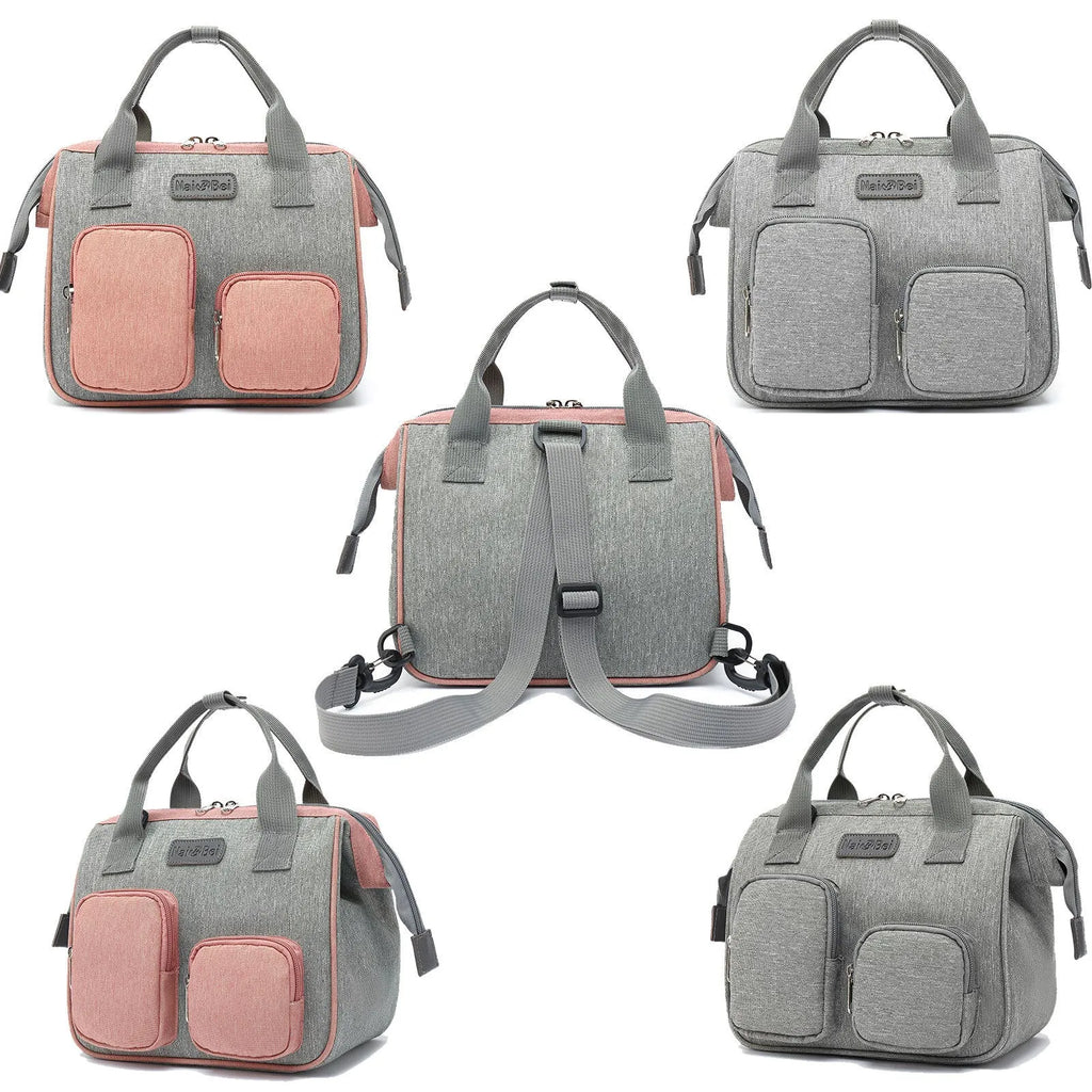Women's waterproof Oxford cloth handbag with organisational pockets in grey colour option