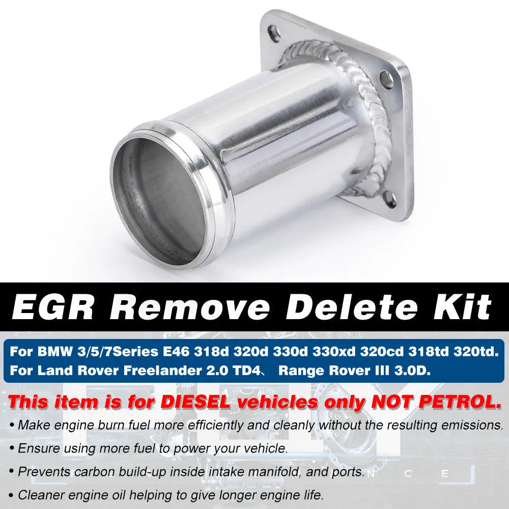 BMW E46 diesel EGR removal kit with blanking plates and connection components
