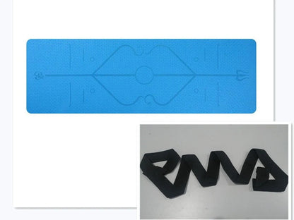 Non-slip TPE yoga mat with position lines for beginners, eco-friendly and durable