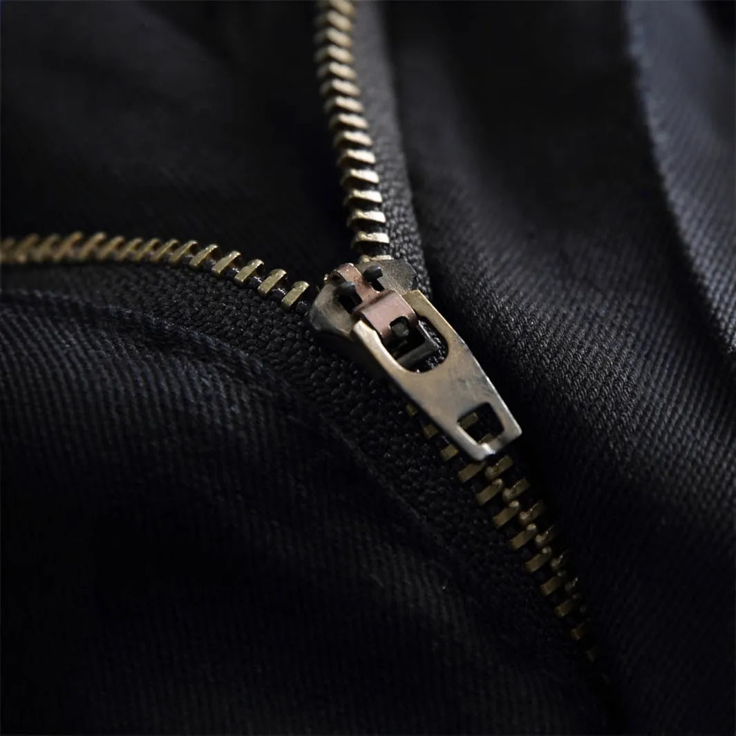 Tight ripped skinny solid colour men's denim trousers with mid waist and zipper fly