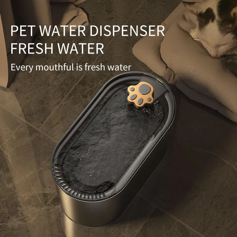 Berlin blue pet water fountain with 3 litre capacity, quiet pump, and triple filter for cats and dogs