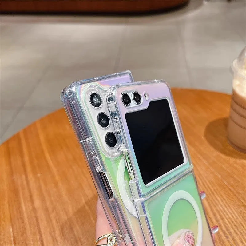 transparent colorful magnetic acrylic phone case for Samsung Galaxy with drop-resistant protection