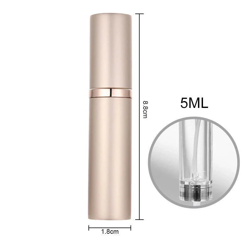 Compact perfume vaporizer in various colours with leak-proof design for travel