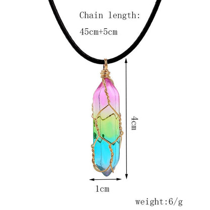 Women's transparent geometric diamond crystal necklace in various colours