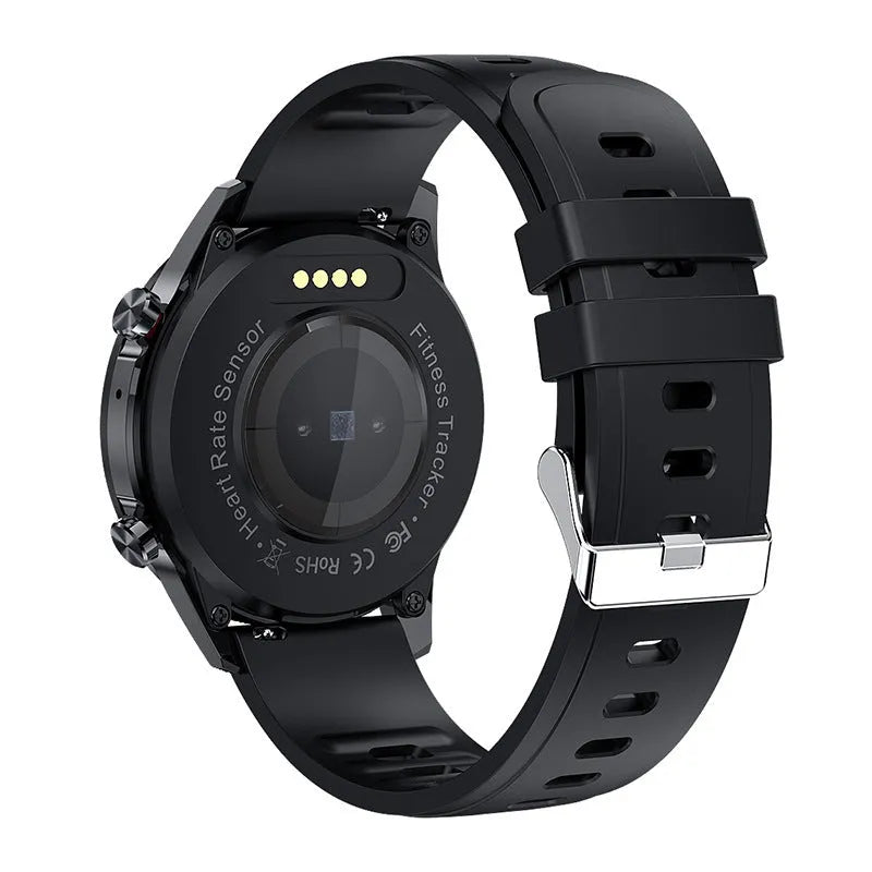 Bluetooth smart watch with 1.3-inch screen showing heart rate display on wrist