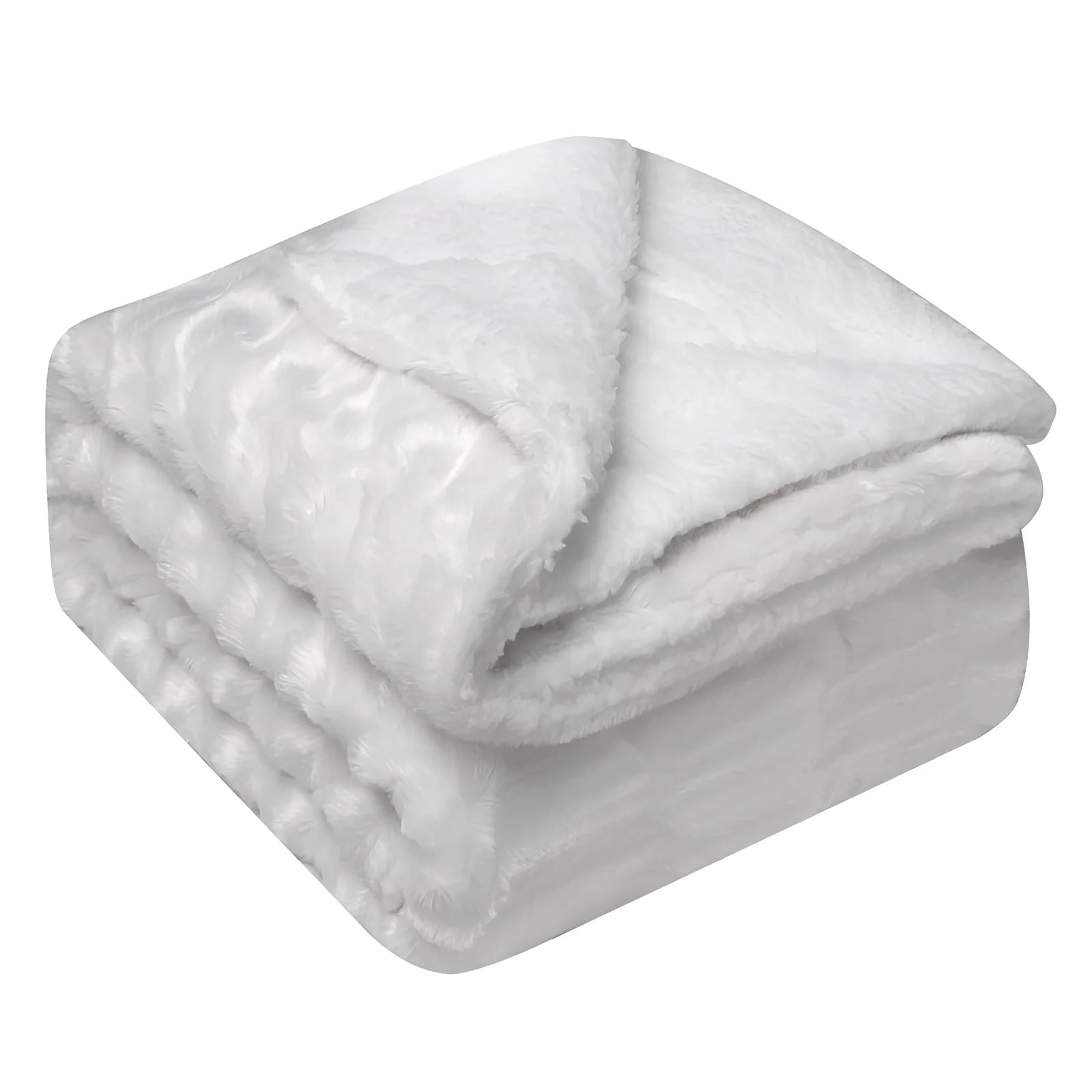 Thickened flannel polyester blanket in twist blue geometric pattern, weighing 1kg with coral fleece texture