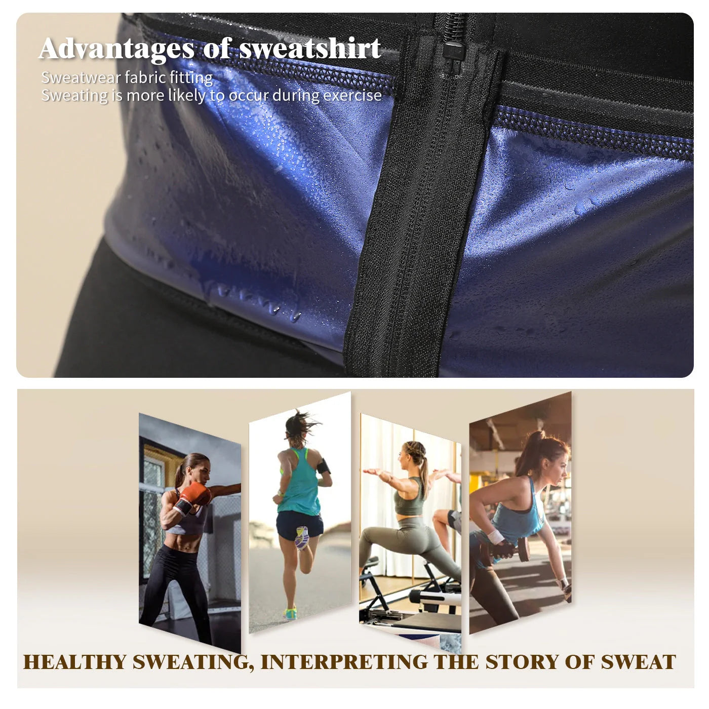 Women's black zip vest shapewear storm sweatshirt with adjustable front