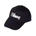 Classic adult baseball cap in black cotton with adjustable strap and 8cm brim