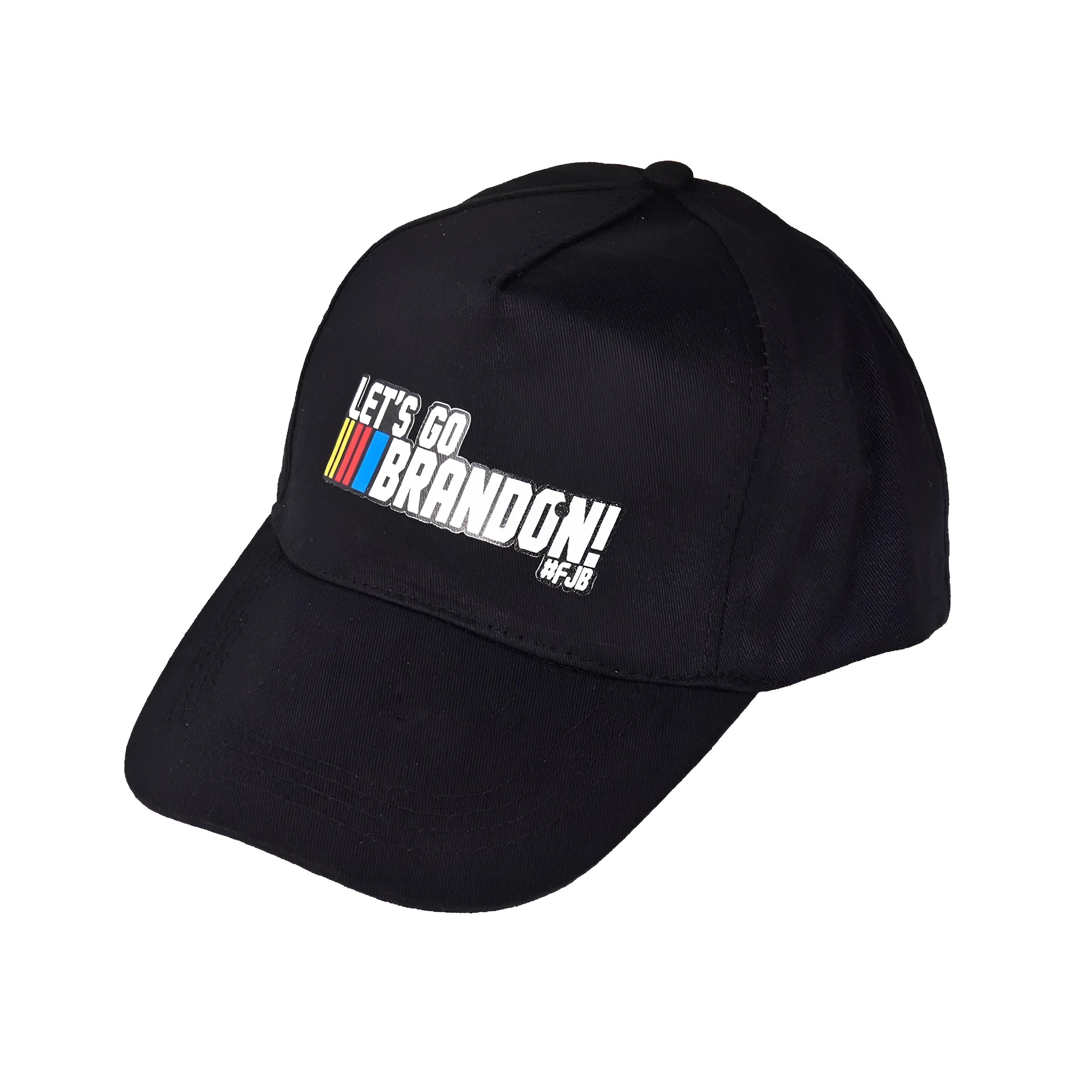 Classic adult baseball cap in black cotton with adjustable strap and 8cm brim