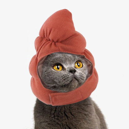 Cartoon-style cloth hat for cats in various designs, perfect for warmth and style