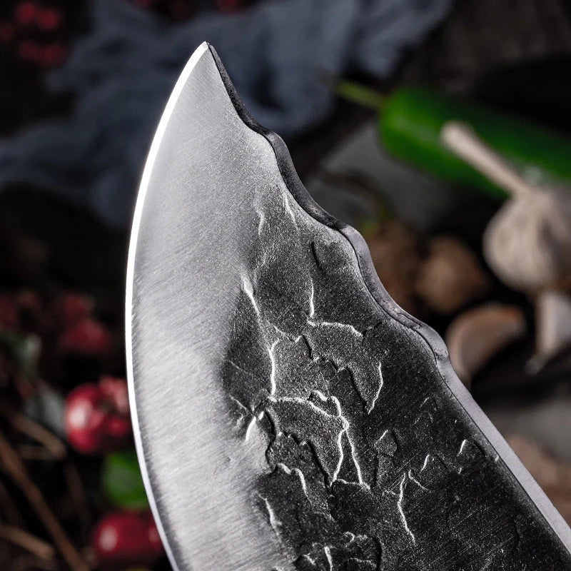 Hand Forged Longquan Kitchen Knife with stainless steel blade and ergonomic handle