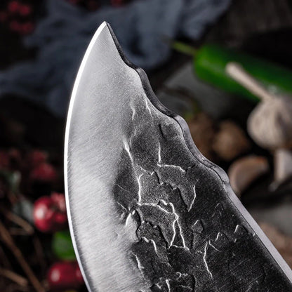 Hand Forged Longquan Kitchen Knife with stainless steel blade and ergonomic handle