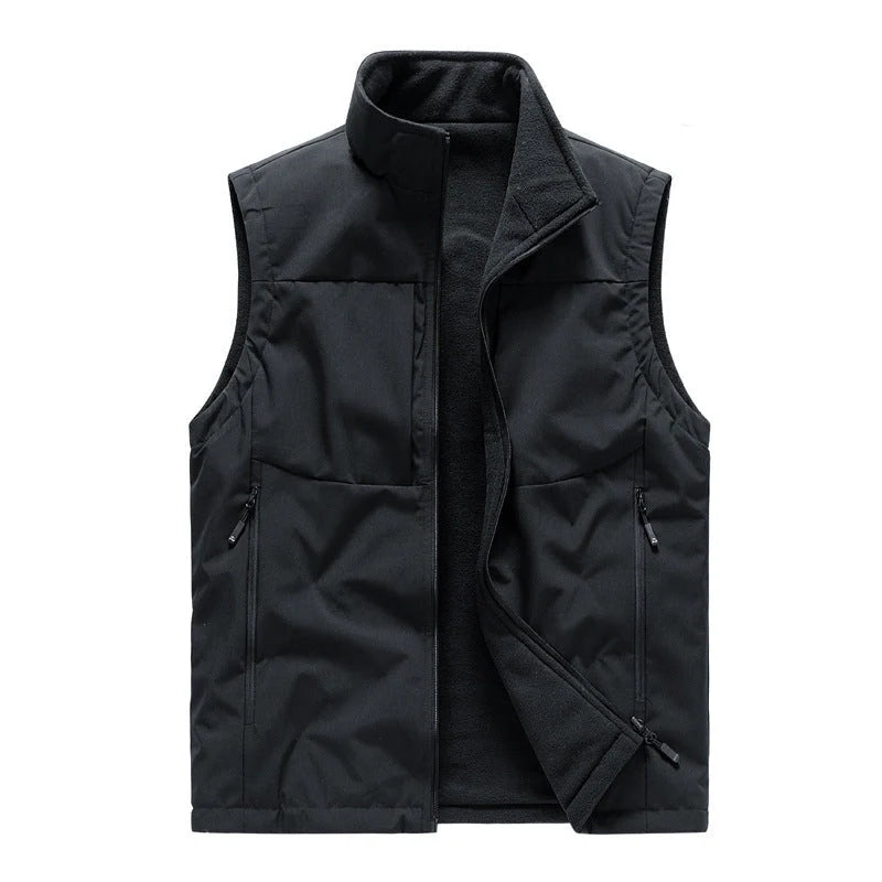 Men's Double-sided Fleece Vest in various colours for winter warmth