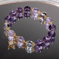 Purple eight Awn star crystal bracelet with zodiac animal modelling and gift box packaging