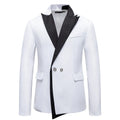 Business slim-fit suit in black for men, with jacket and trousers, polyester blend, large sizes available