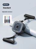Adjustable power pump chest expander for home fitness in navy blue and orange colours