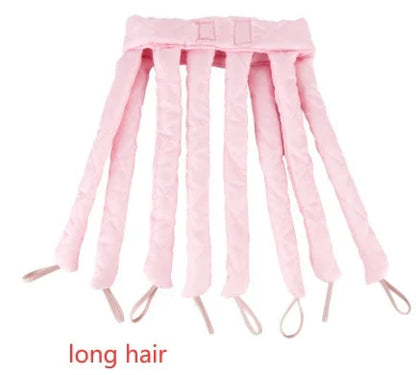 Effortless Curl Ribbon Headband Hair Rollers in various colors, offering a convenient way to style hair at home without damage