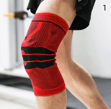 Nylon knee sleeve with anti-slip bands for sports and fitness support