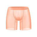 Men's seamless nylon boxer shorts in orange colour showing low-waist design and seamless construction
