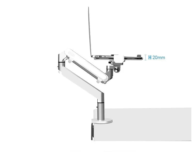 Aluminum alloy hover computer stand with air pressure arm bracket in silver colour
