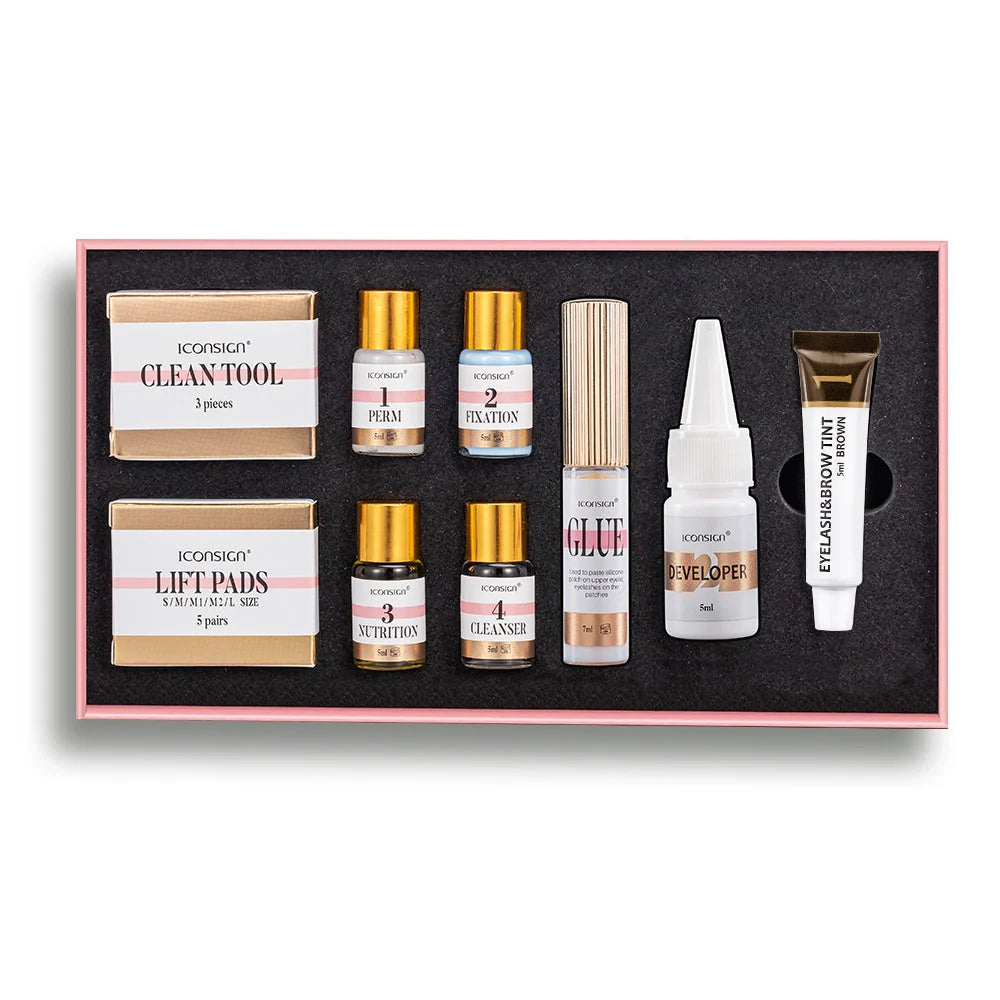 ICONSIGN Lash Lift and Eyebrow Dye Tint Kit with tools and solutions for DIY beauty enhancement