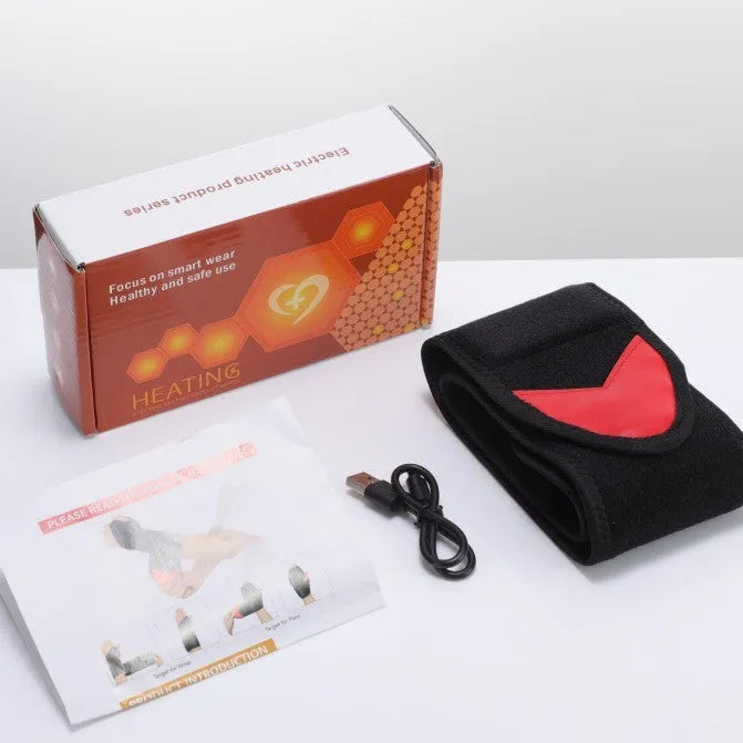 Black red light heat wrist strap with vibration massage and 36 LED beads