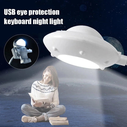 USB Astronaut LED Night Light with adjustable tube in white
