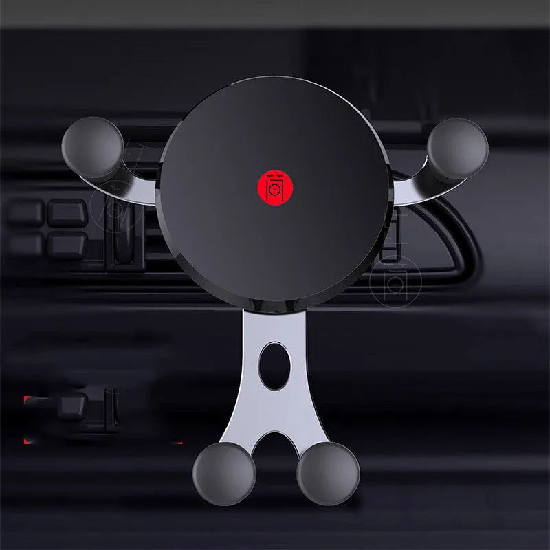 Qi wireless car charger mount in vertical design for 10W fast charging on iPhone 12 Pro Max and Samsung phones.