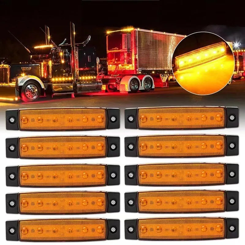 Compact 9.6cm trailer side warning lights available in five colours for vehicle modification