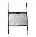 Double-layer mesh hanging car storage bag in black non-woven fabric for overhead console use