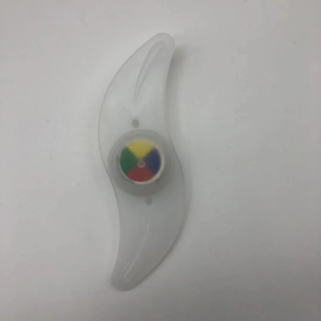 LED bicycle spoke lights attached to bike wheel, showcasing visibility and style options