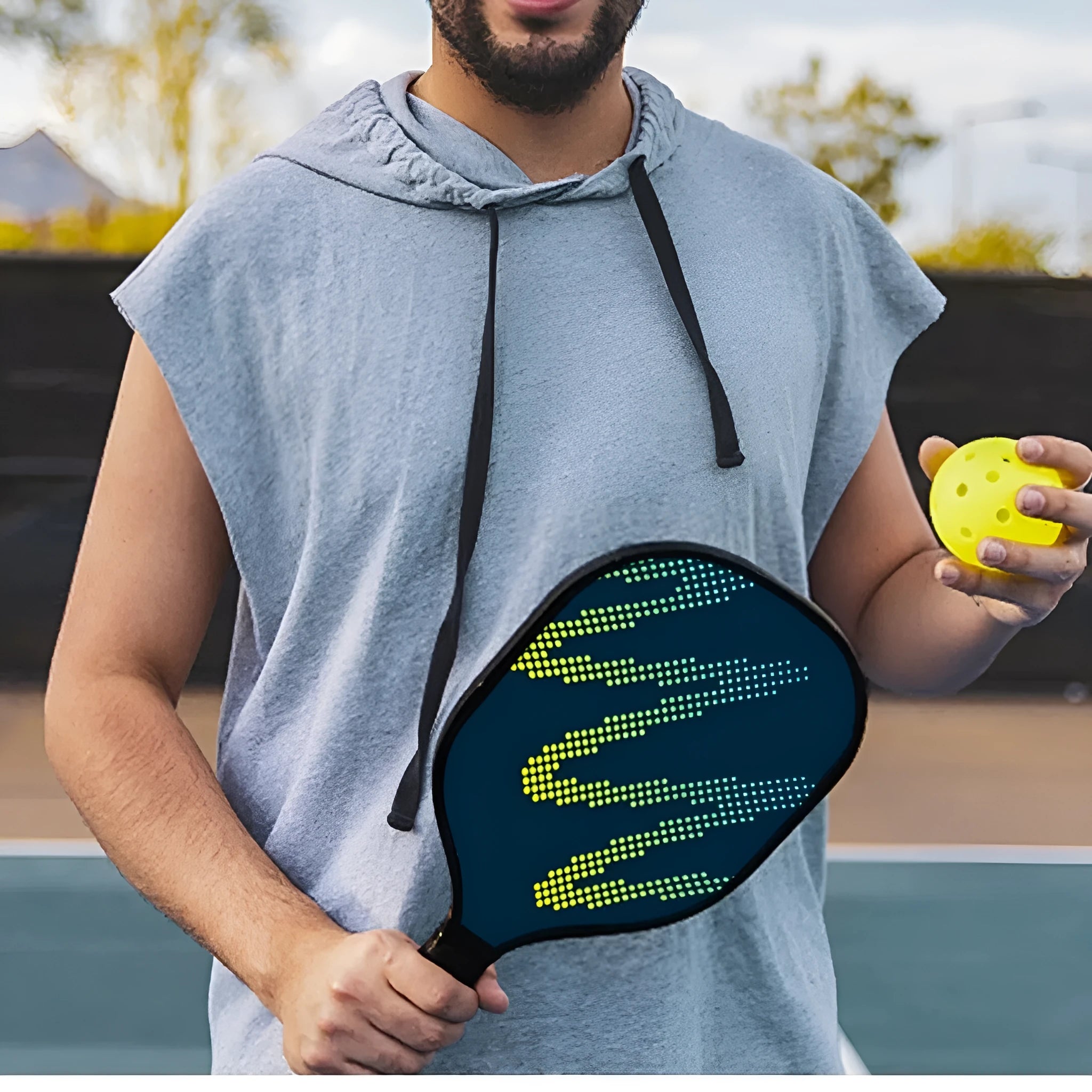 High-density fibreglass table tennis racket for outdoor recreational sports