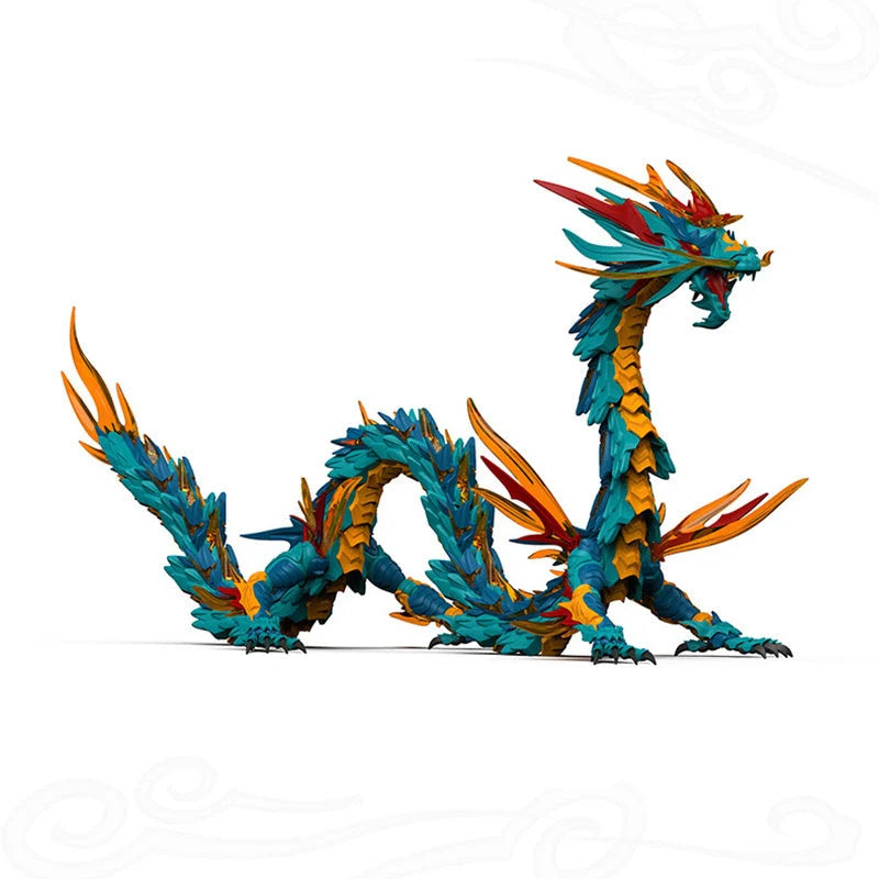 Oriental Blue Dragon PVC model kit, detailed and movable, based on Chinese mythology