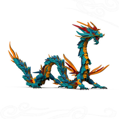 Oriental Blue Dragon PVC model kit, detailed and movable, based on Chinese mythology