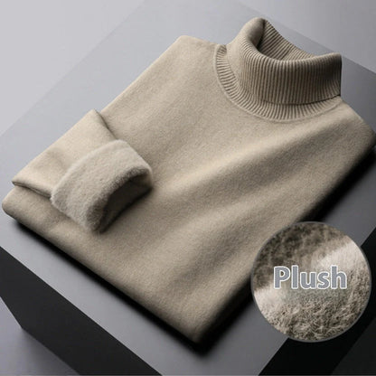 Women's turtle neck winter sweater in various colours, showcasing plush thickening and slim fit