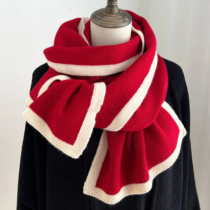 Knitted wool scarf in six colours for winter warmth and style