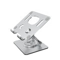 Rotating flat stand in Technology Silver showing metal and silicone construction with 15cm panel width and 13cm base