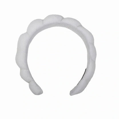 Handmade cloth SPA headband in pink, denim blue, black, or white for facial treatments and showers