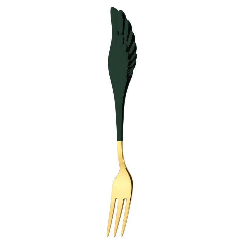 304 stainless steel Angel Wing spoon and fork set in various colours
