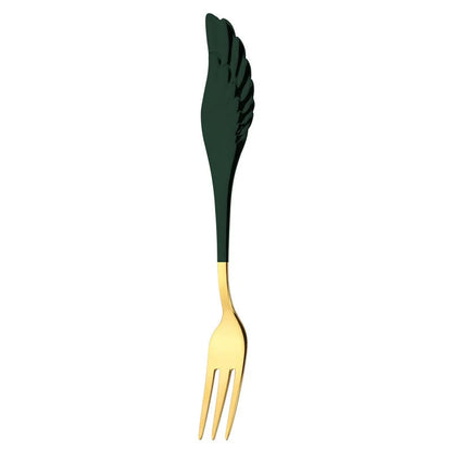 304 stainless steel Angel Wing spoon and fork set in various colours