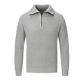 Men's slim fit pullover sweater in black, camel, dark grey, or white and grey colours.