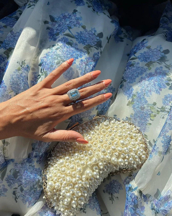 Floral off-the-shoulder organza dress with lace-up back detail