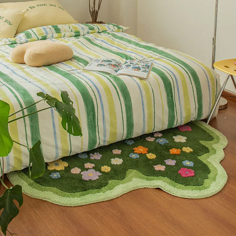 Cozy floral carpet with soft, non-slip design for comfortable and stylish home decor